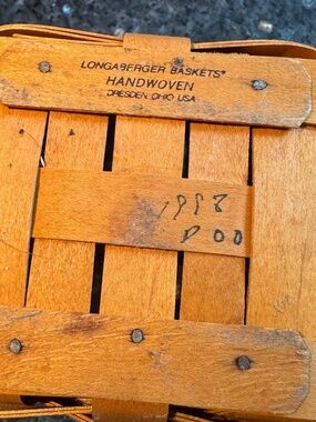 Vintage Longaberger Basket 1999 With Wooden Lid 6 ” Tall Never Used !